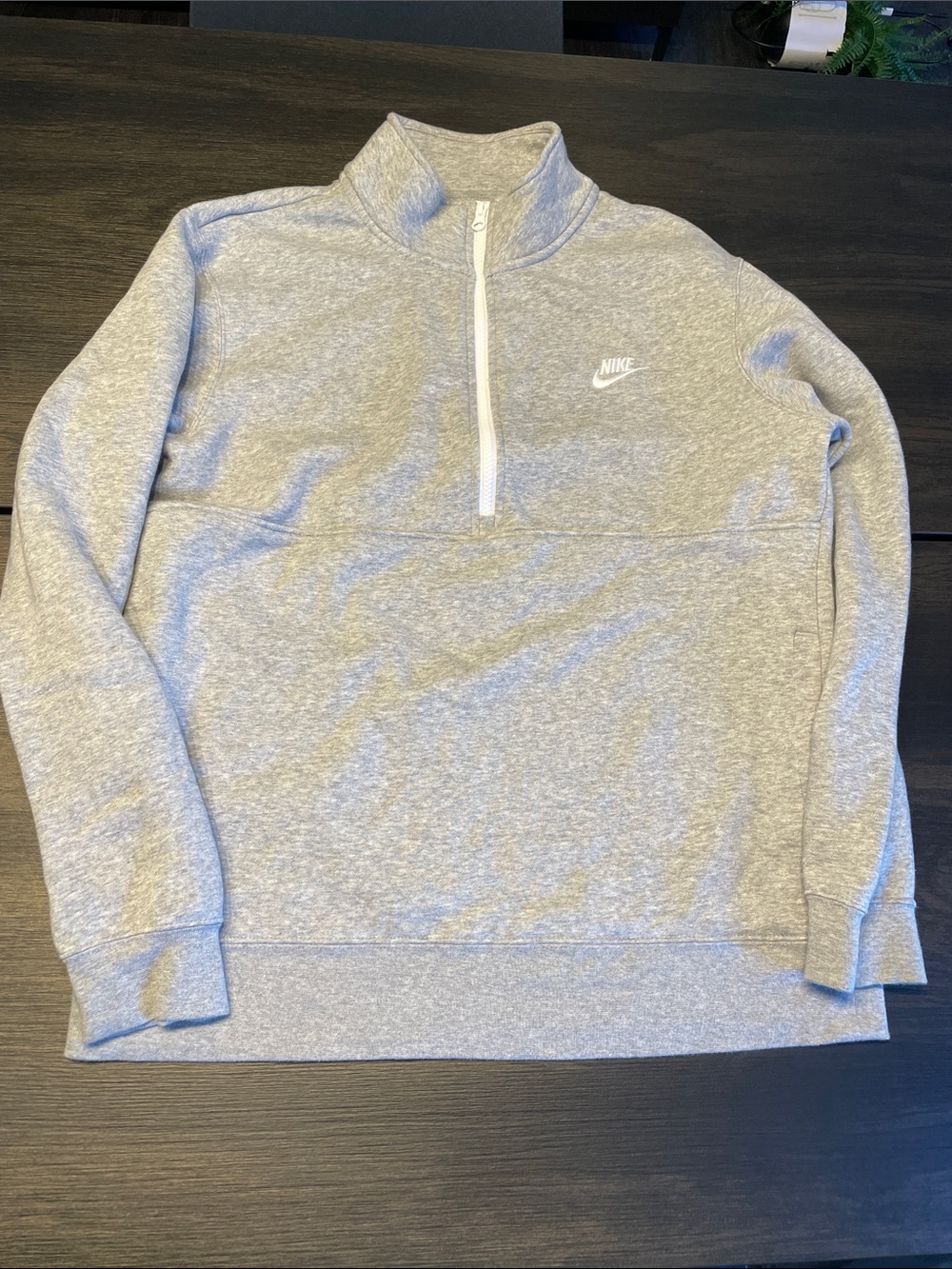 Nike Light Gray Heather Quarter-Zip Sweatshirt